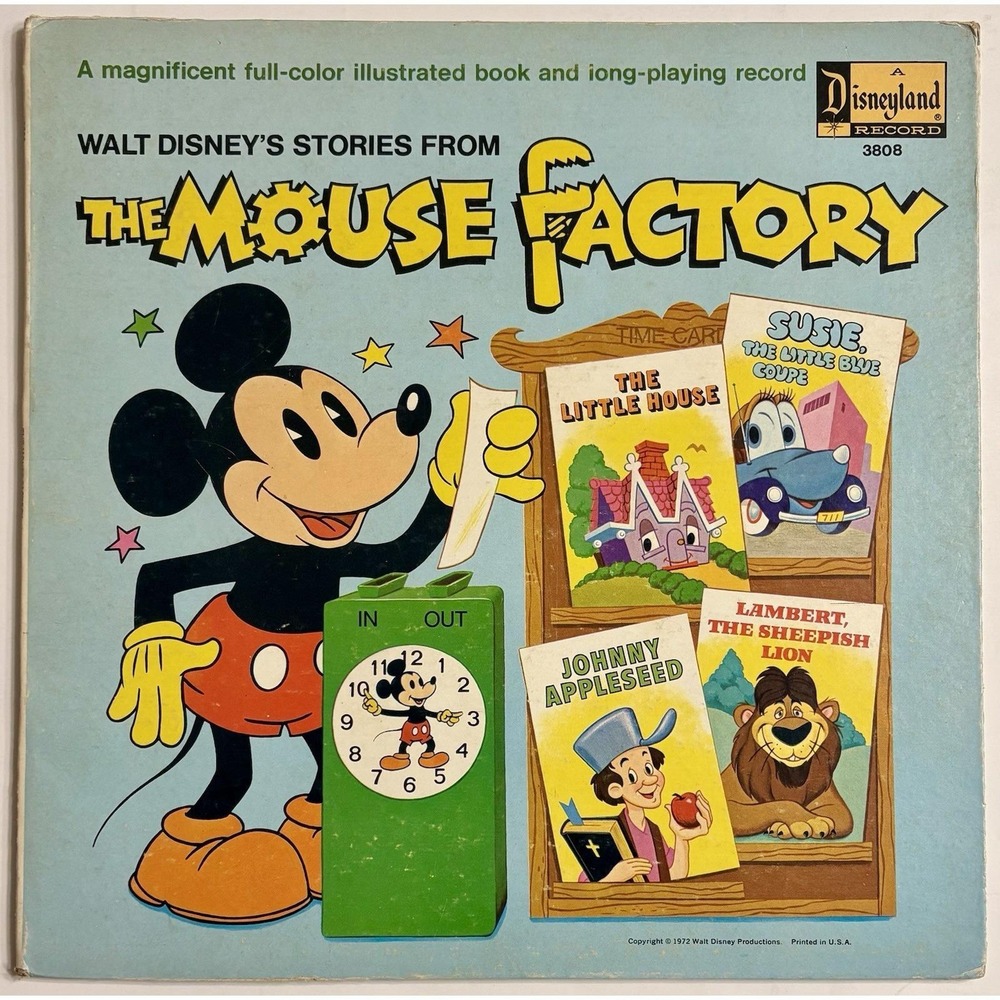 Walt Disney's Stories From The Mouse Factory - Disneyland Vinyl LP 1972 Mickey